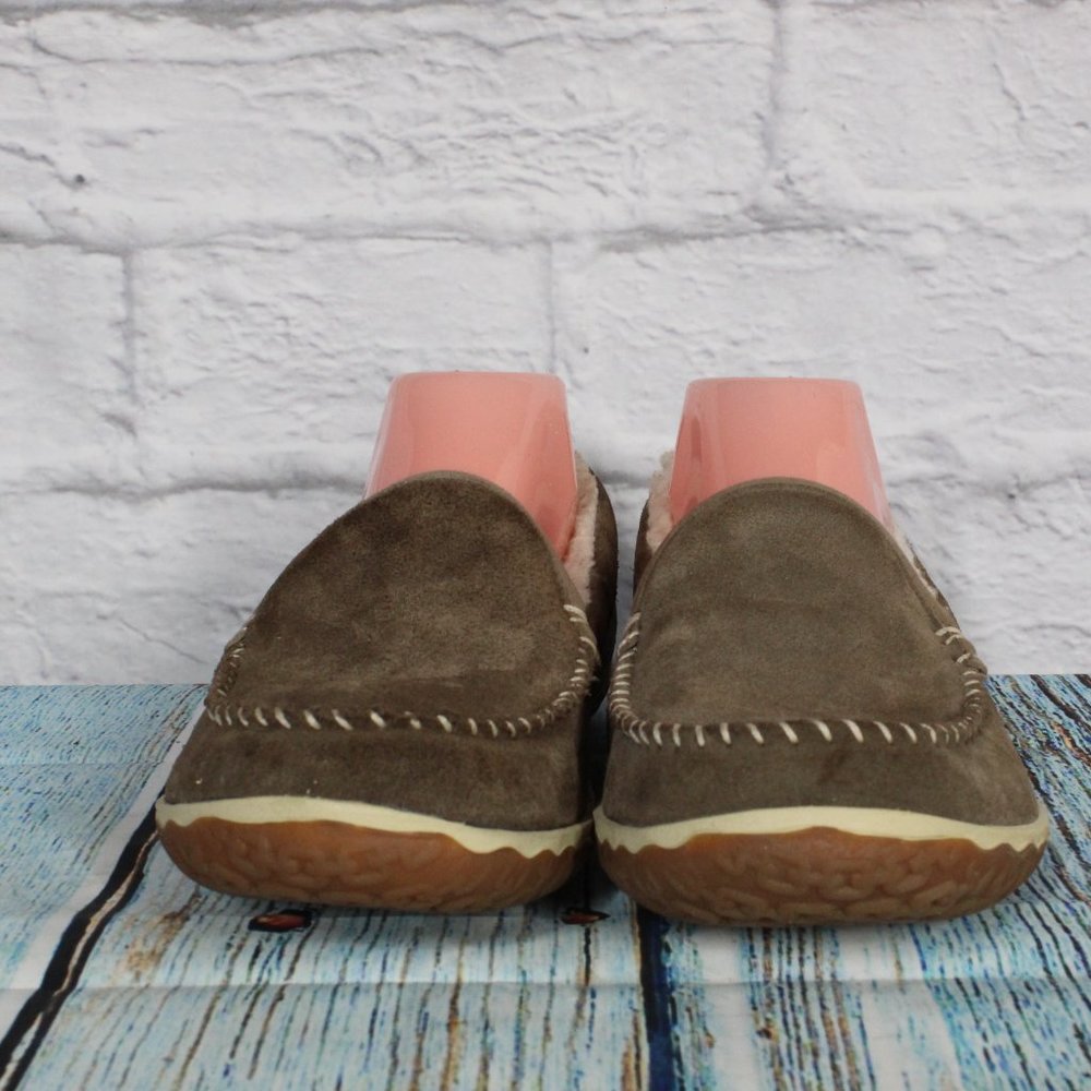 LL Bean Dark Cement Moccasin Mountain Suede Slippers Size 8 M - Picture 4 of 10